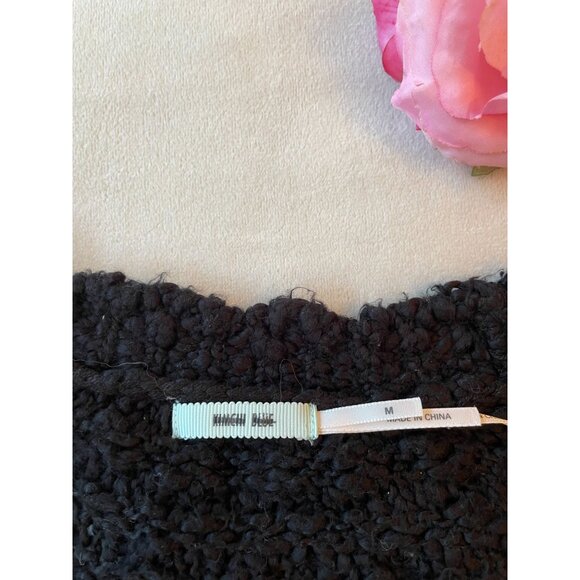 Kimchi Blue Womens Medium Black Textured Knit Sweater Cotton Viscose - Picture 10 of 10